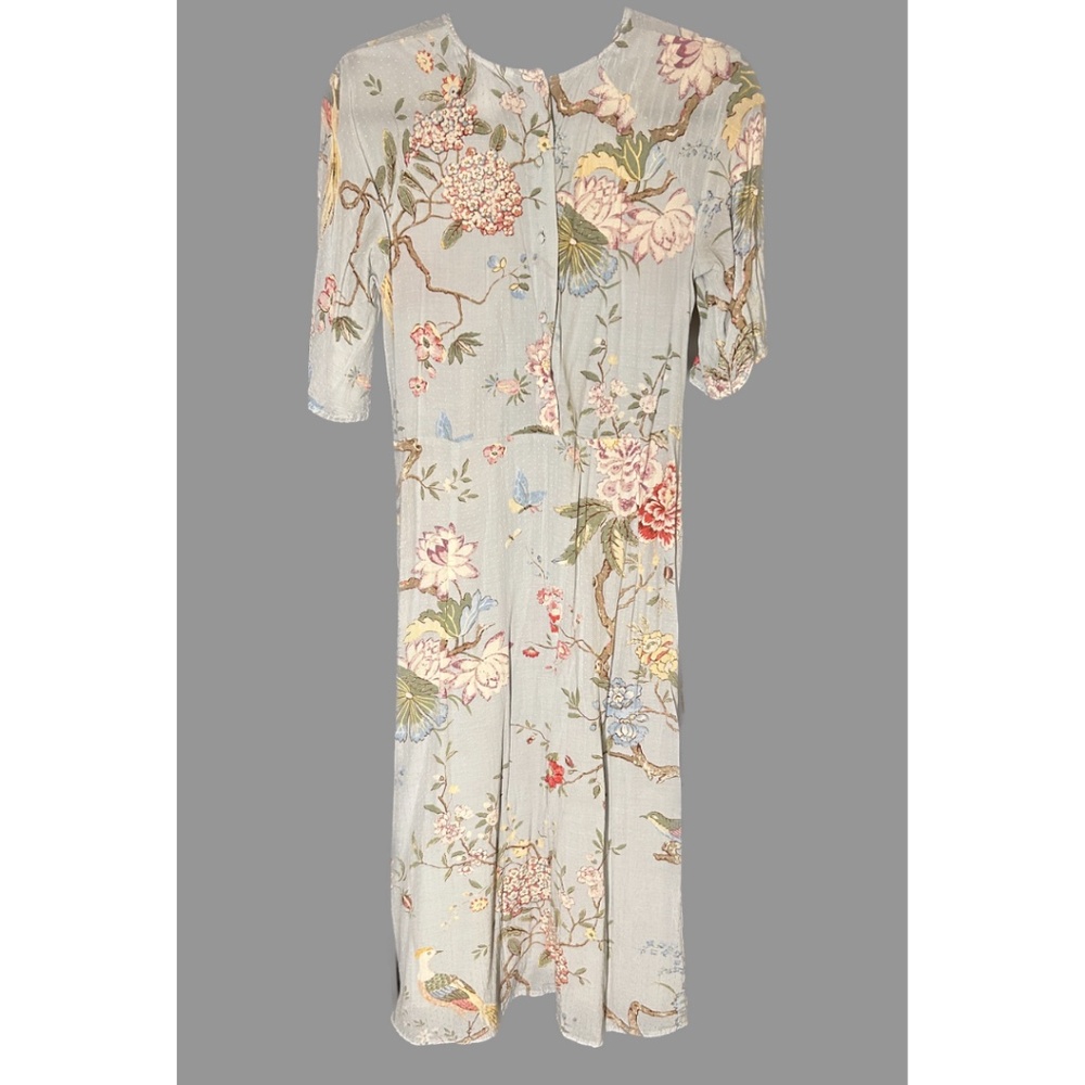 Baby blue maxi with floral pattern